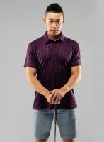 精品高爾夫衫閃耀菱格紋冰涼感排汗衫