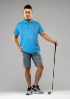 精品高爾夫衫閃耀菱格紋冰涼感排汗衫