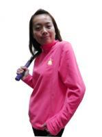 Aaron團體服設計工作室 粉色 高領拉鍊式等級刷毛長袖運動衣 