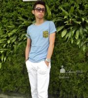 Aaron團体設計工作室 自創設計 潮T 麻花藍 夏天